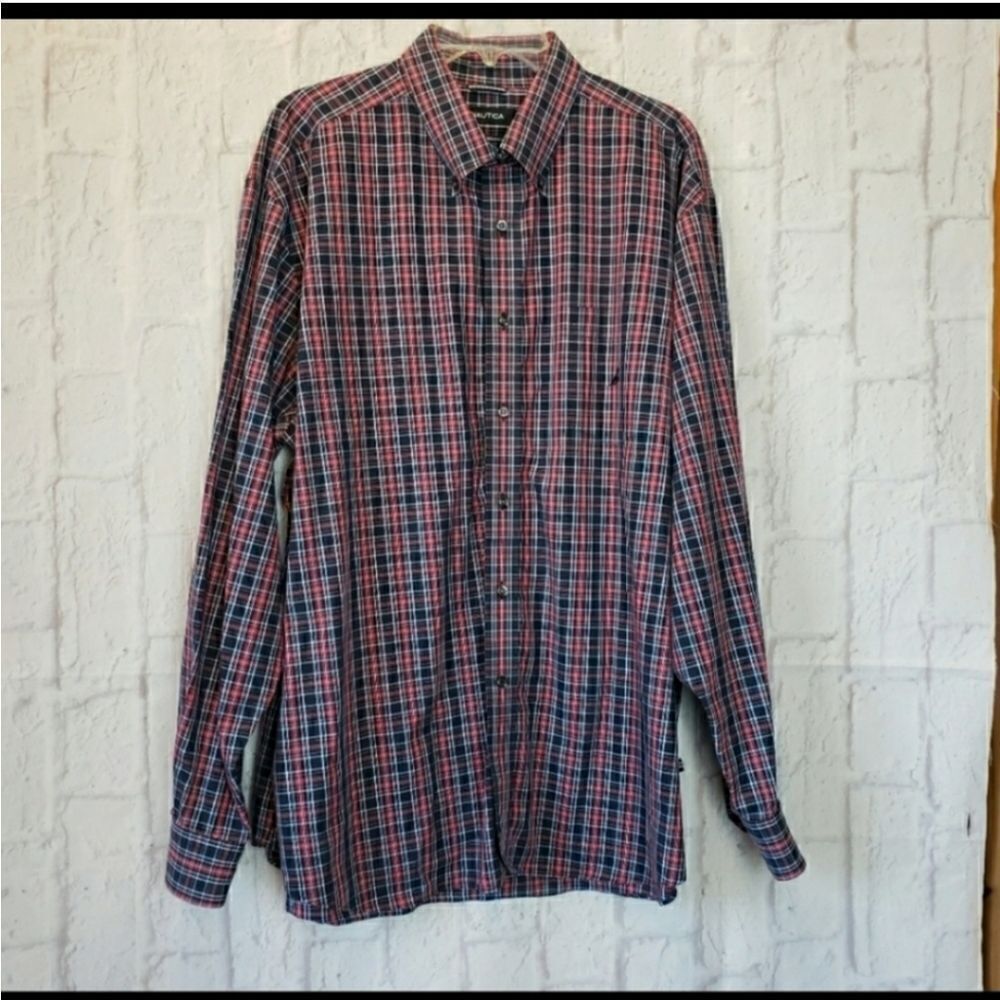 NAUTICA Wrinkle Resistant Plaid Button Down Shirt XXL